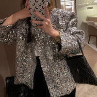Tella - Blazer mode à paillettes pour femmes avec effet lumineux