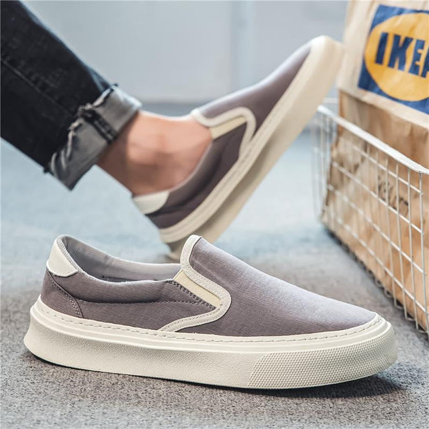 Baskets homme en toile respirante gris clair - Adrix