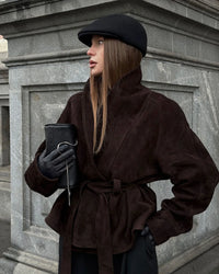 Veste rétro en daim à manches longues - Valentina