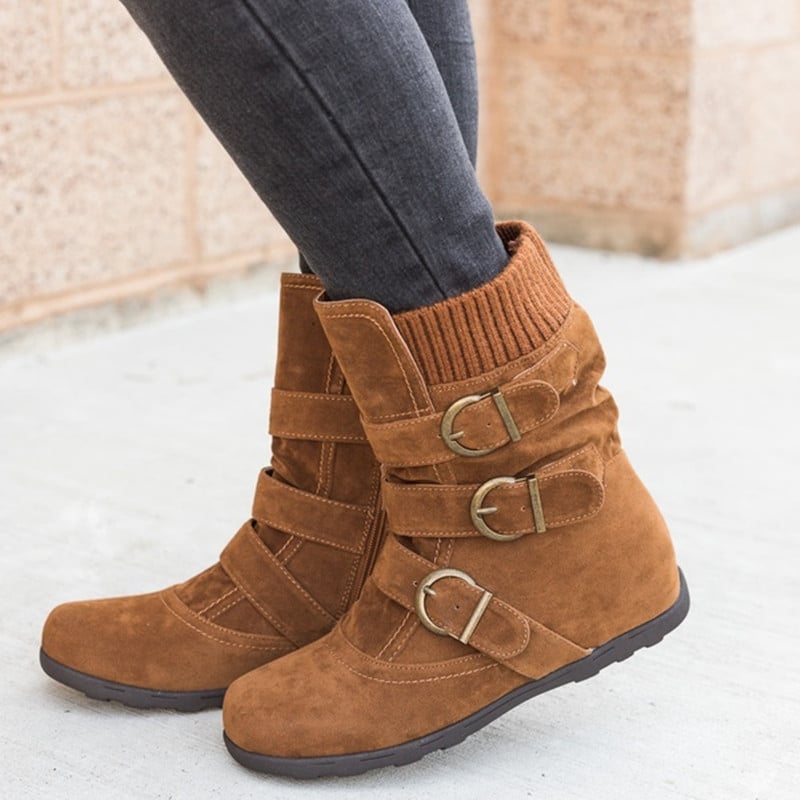 Verstellbare Damenstiefel in Wildlederoptik - Avenne