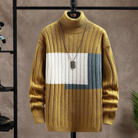 Antoine - Zweifarbiger, gerippter Rollkragenpullover für Herren