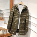 Lange, leichte Damenjacke mit Kapuze - Alva