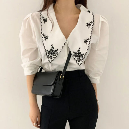 Chery - Femme Blouse élégante en broderie
