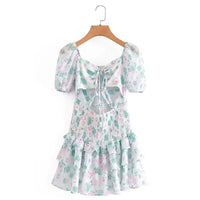 Fioby - Mini-robe florale à volants et manches bouffantes