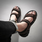 Herren Freizeit Sandalen schwarz verstellbare Riemen - Hanoi