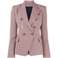 Vivi - Blazer pied-de-poule pour femme avec double boutonnage