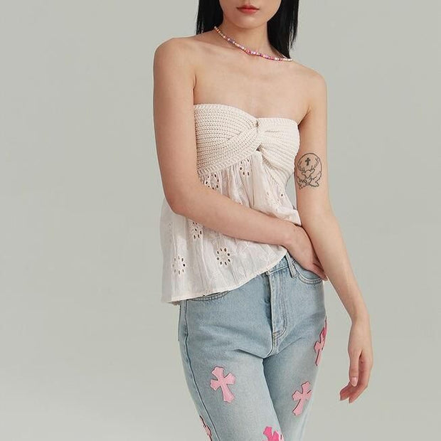 Kayenne - Débardeur d'été chic sans manches et croisé pour femmes