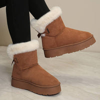Frauen Solide Farbe Flauschige Stiefeletten