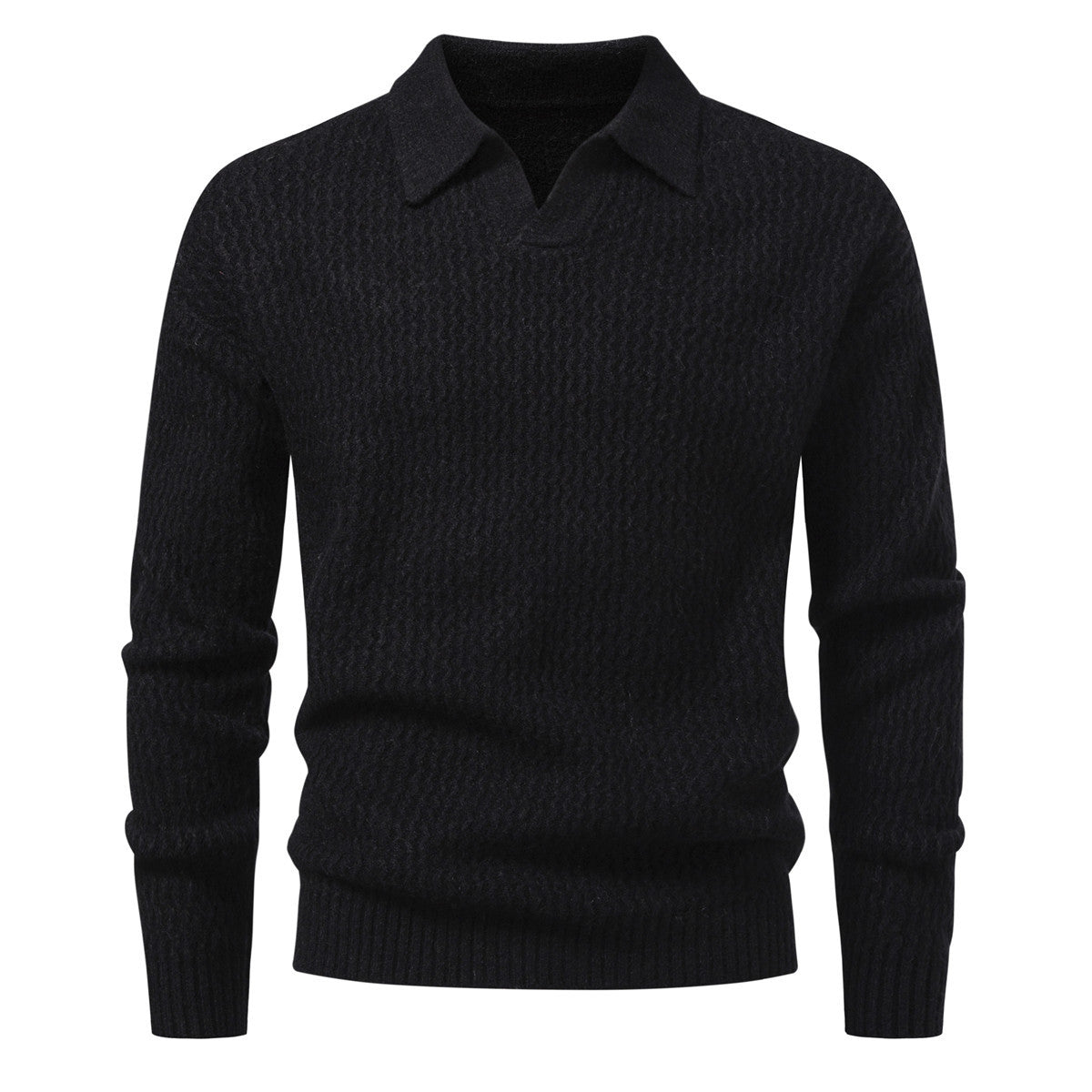 Herren-Jacquard-Strickpullover mit breitem Kragen - Raptor