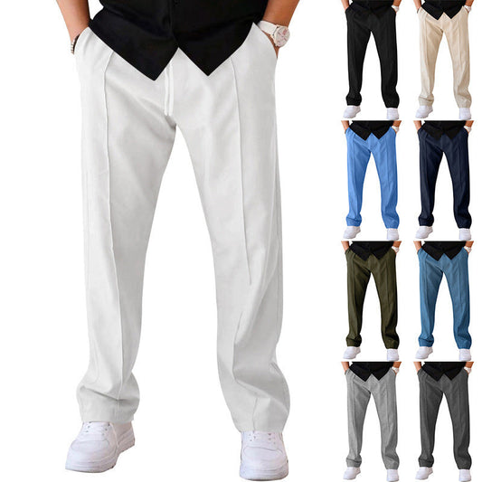 Pantalon confortable à coupe large pour hommes, en matière légère et aérée