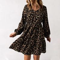 Enna - Robe à Manches Longues Imprimé Léopard Femme