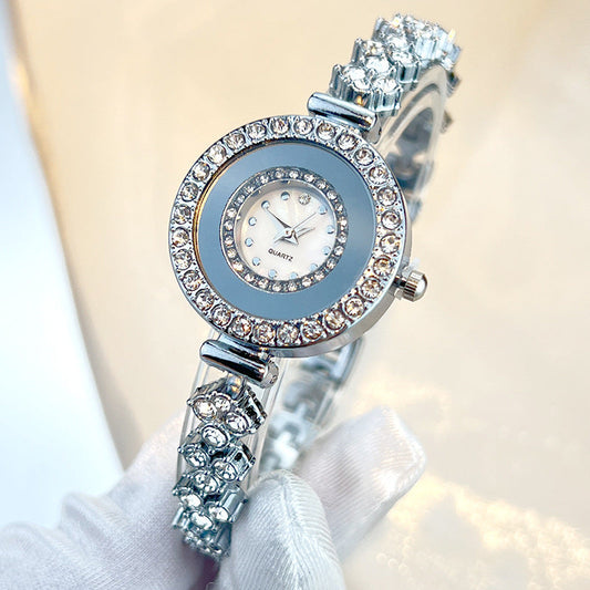 Montre-bracelet femme avec cadran rond et cristaux - Marvella