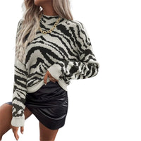 Leonor - Tierdruck-Pullover mit Rundhalsausschnit