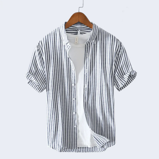 Chemise homme à manches courtes à boutons - rayures