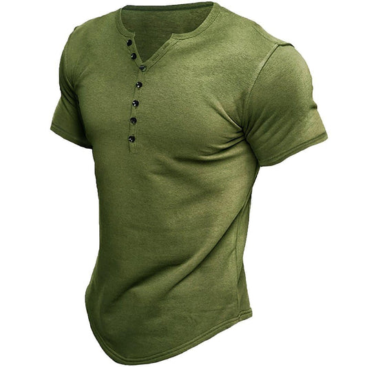 T-shirt homme slim fit avec demi-patte de boutonnage