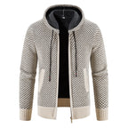 Herrenstrickjacke mit Kapuze und Innenfutter - Rynor