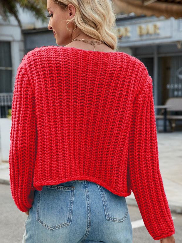 Arleth - Cardigan à col rond avec boutons et poches