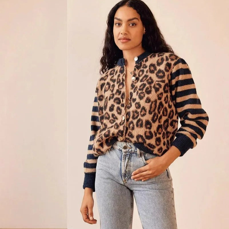 Damen Strickjacke mit modernem Druck - Alvéra