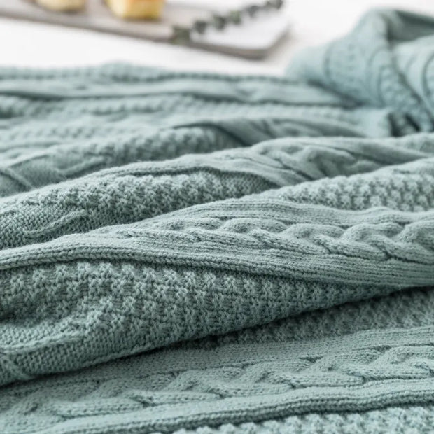 Couverture tricotée décontractée au style rétro pour l'automne et l'hiver