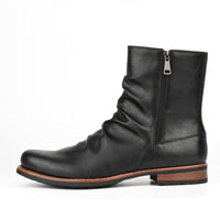 Bottes en cuir pour hommes avec fermeture éclair latérale et semelle basse - Halvor