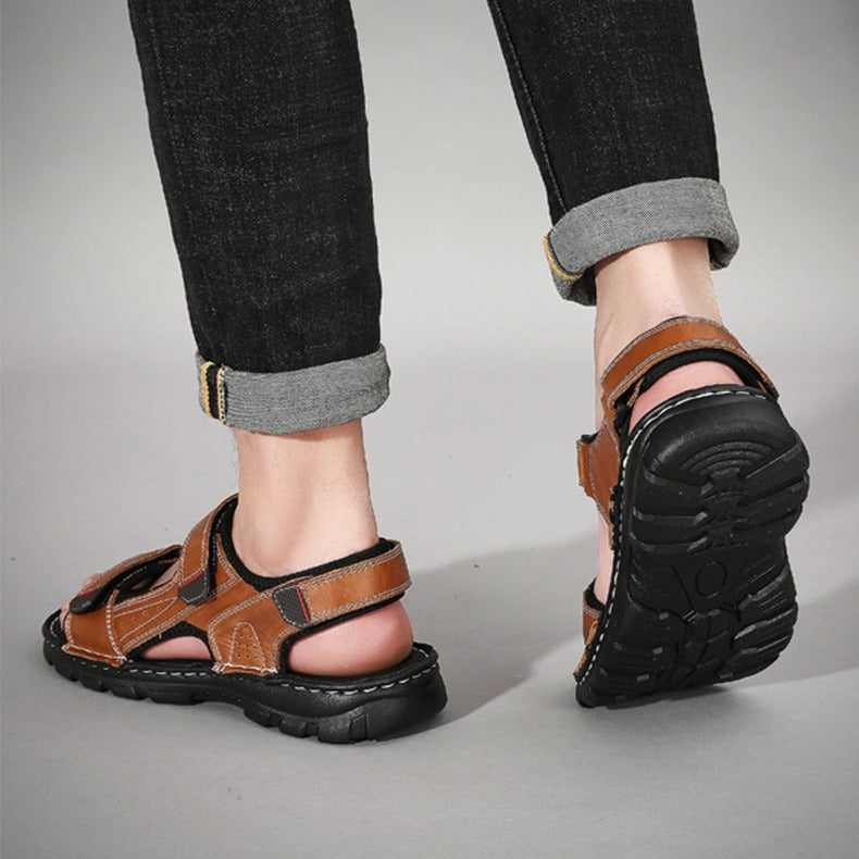 Herren Freizeit Sandalen schwarz verstellbare Riemen - Hanoi