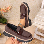 Matte Damen-Slipper mit klobigem Plateau - Rebeca