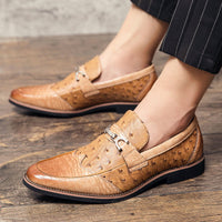 Herren Halbschuhe aus geprägtem Leder formeller Stil - Elvarn