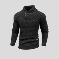Pull en maille à col roulé boutonné pour homme - Keldor