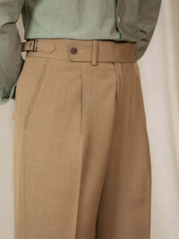 Pantalon taille haute décontracté pour hommes, style Old Money