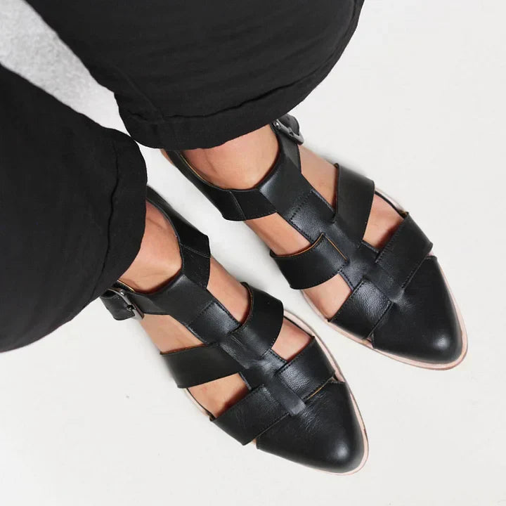 Geschlossene Damen-Riemensandalen mit Schnallenverschluss - Mireva