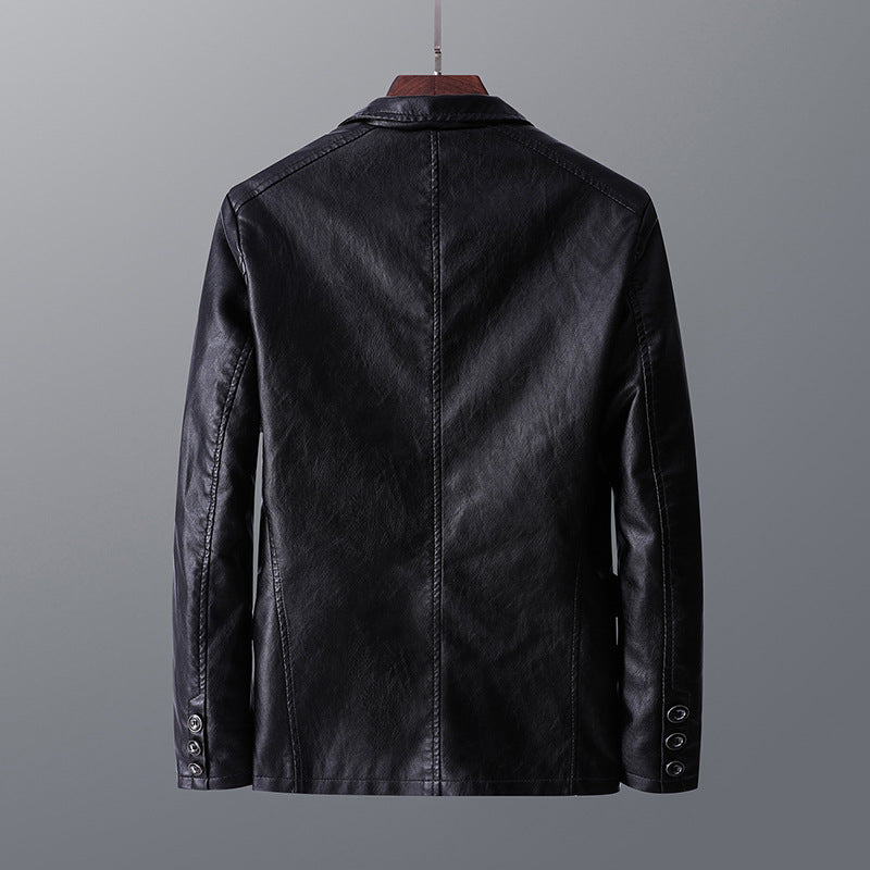 Herrenjacke mit Glattledereffekt - Maël