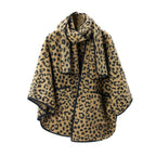Gemusterter Mantel mit Poncho - Helena
