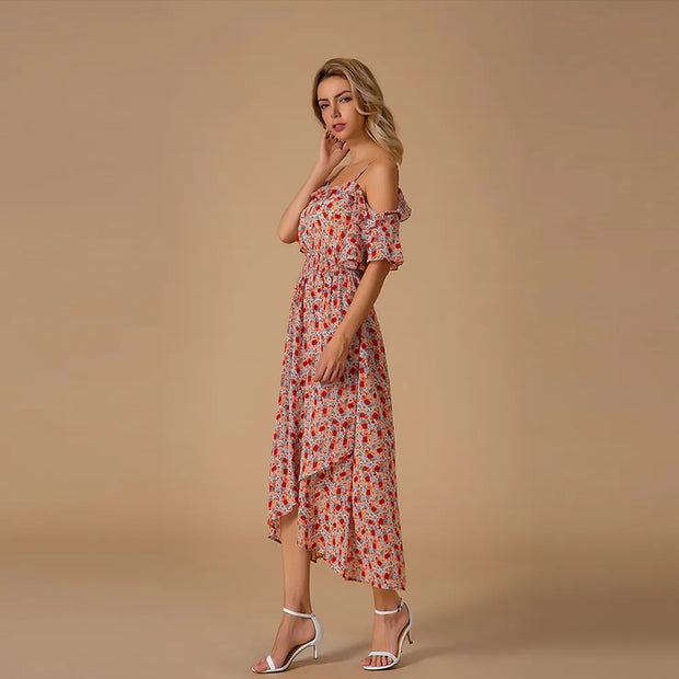 Carla - Robe d'été midi à fleurs fraîches