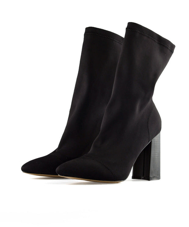 Soauzha - Bottes à Talons Épais en Laine