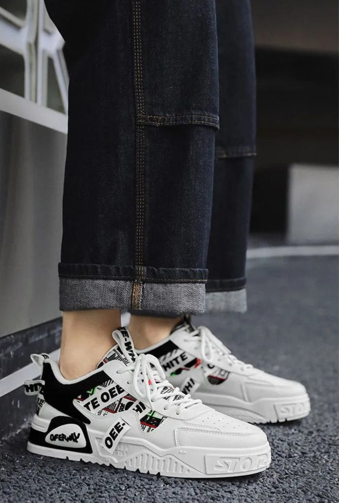 Herren-Turnschuhe mit dicken Sohlen und urbanem Grafikdesign - Axel