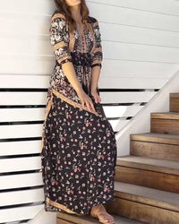 Beatrix - Robe de style rétro élégant avec des fleurs
