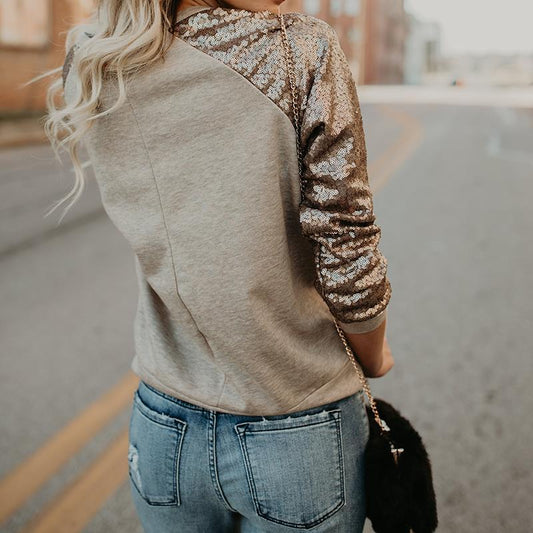 Tatjana - T-shirt femme à paillettes pour la mode du printemps