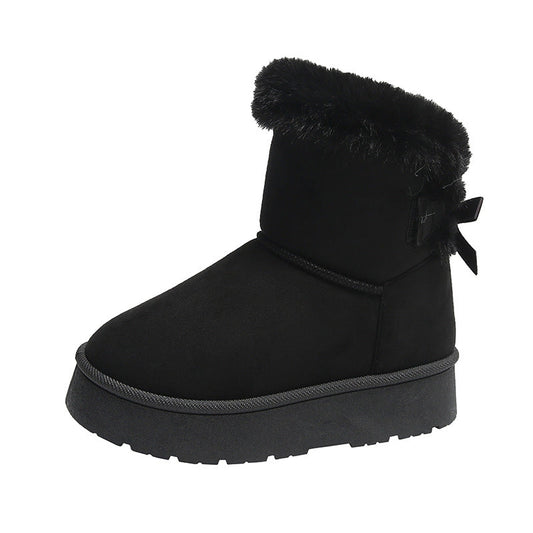 Bottines d'hiver pour femmes avec nœud et doublure thermique - Bianka