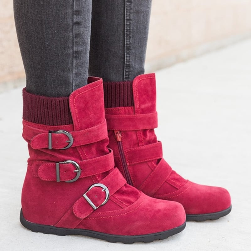 Verstellbare Damenstiefel in Wildlederoptik - Avenne