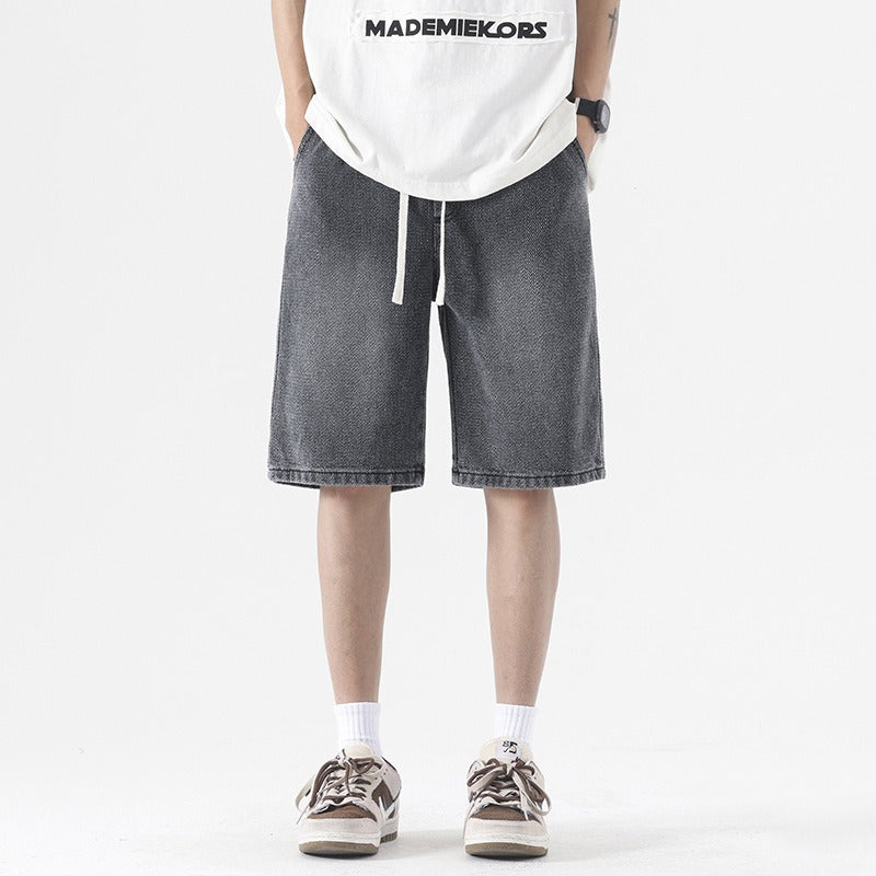 Short en denim délavé pour homme, style baggy - Matias