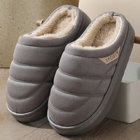 Chaussons d'hiver unisexes peluche anti-dérapant chaud - Nadir