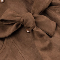 Trench-coat double boutonnage à revers en velours - Alana
