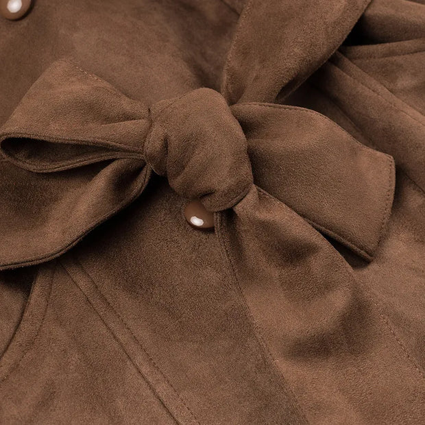 Trench-coat double boutonnage à revers en velours - Alana