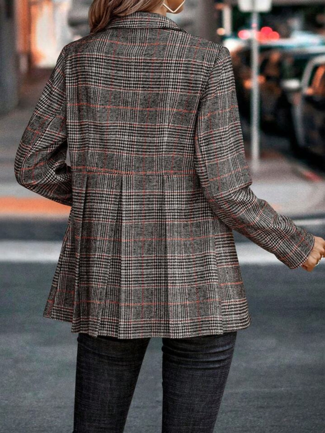 Gilda - Blazer mit geknöpftem Reverskragen aus Plaid