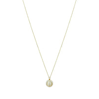 Collier Français Vintage Chaîne Clavicule Opale Ronde
