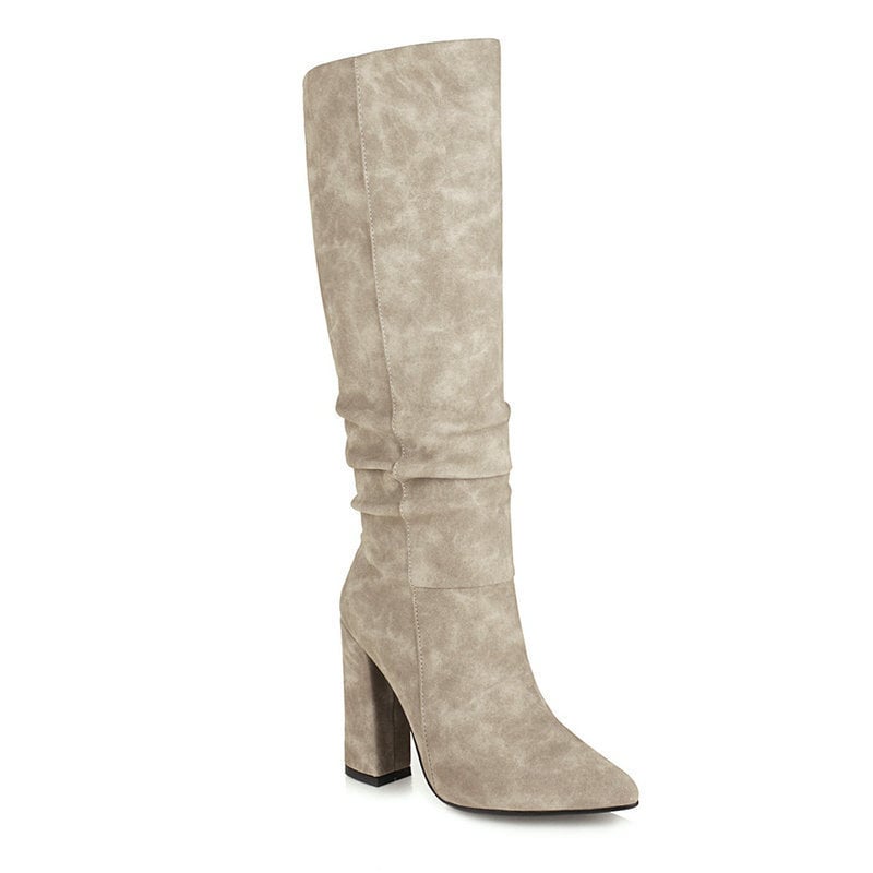 Hohe Damenstiefel mit klobigem Absatz - Torhild