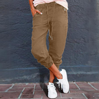 Damen Cargo-Hose mit Taschen und Kordelzug - Andrea