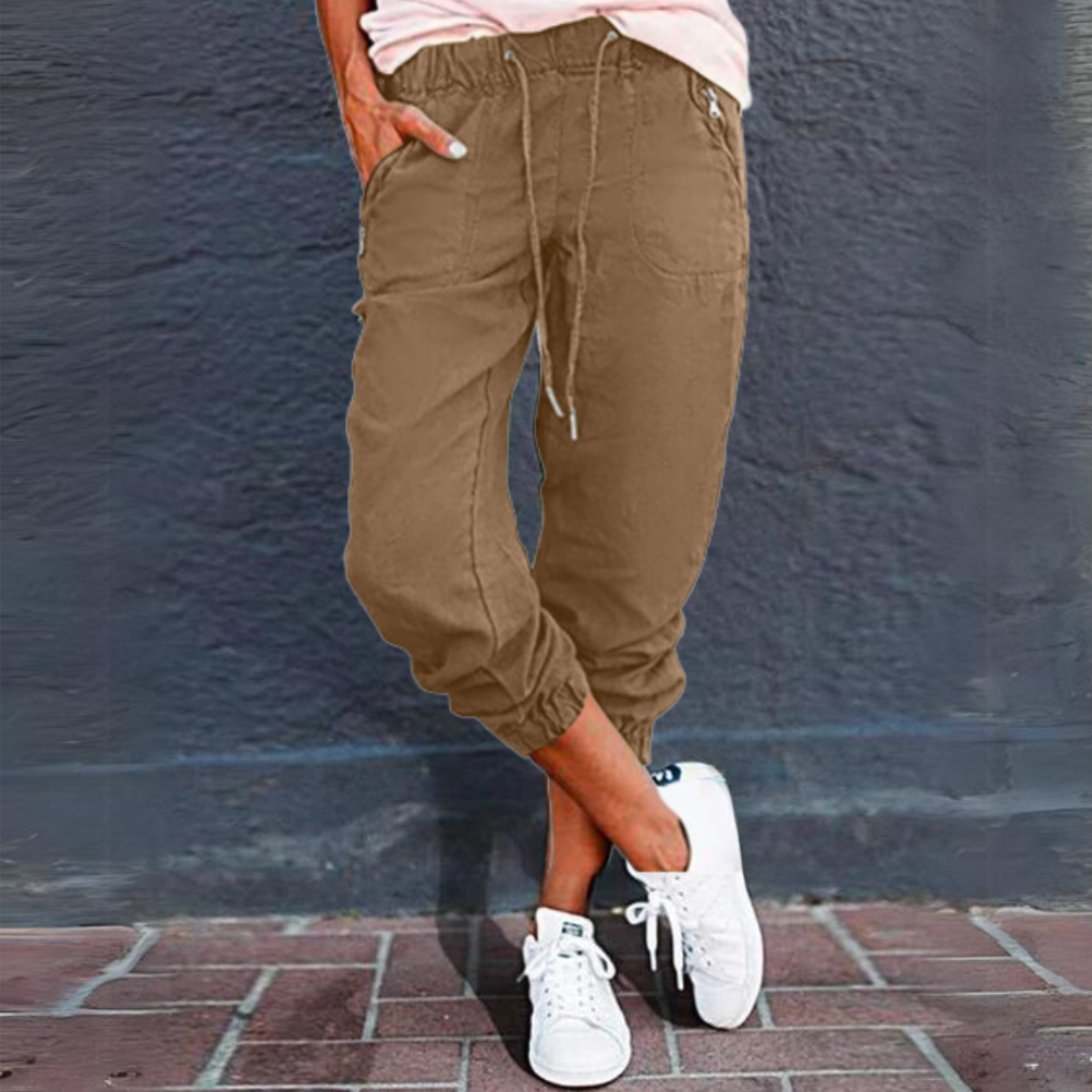 Damen Cargo-Hose mit Taschen und Kordelzug - Andrea