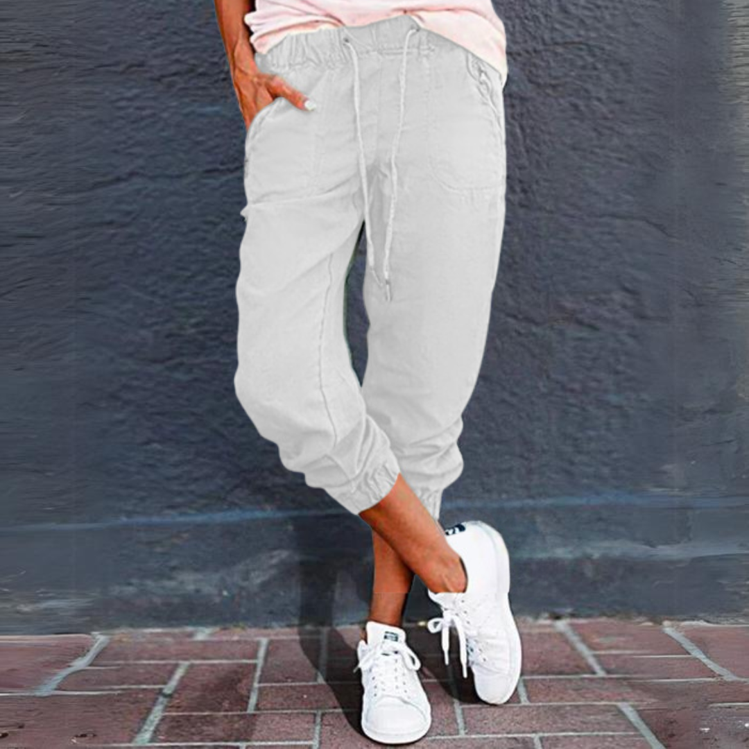 Damen Cargo-Hose mit Taschen und Kordelzug - Andrea