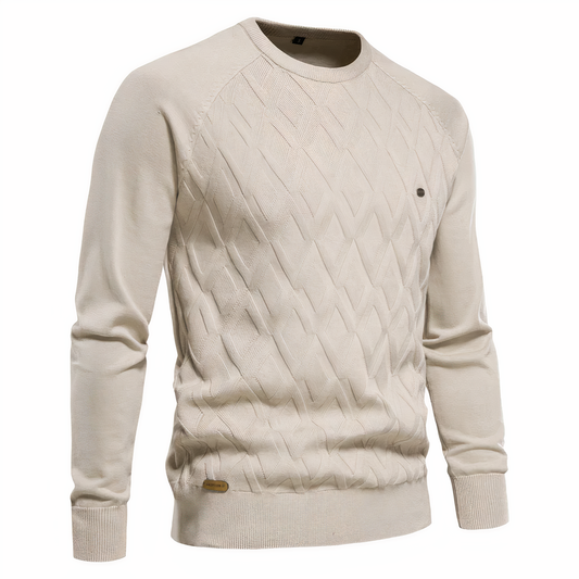 ADAM - Pull en tricot avec motif en losange pour homme